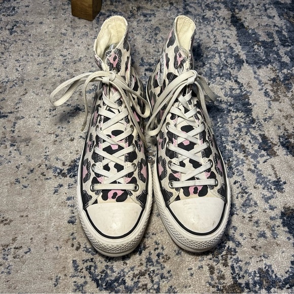 Converse Custom Chuck Taylor All Star Lift Platform By You Pink Cow Sneakers - Picture 6 of 11